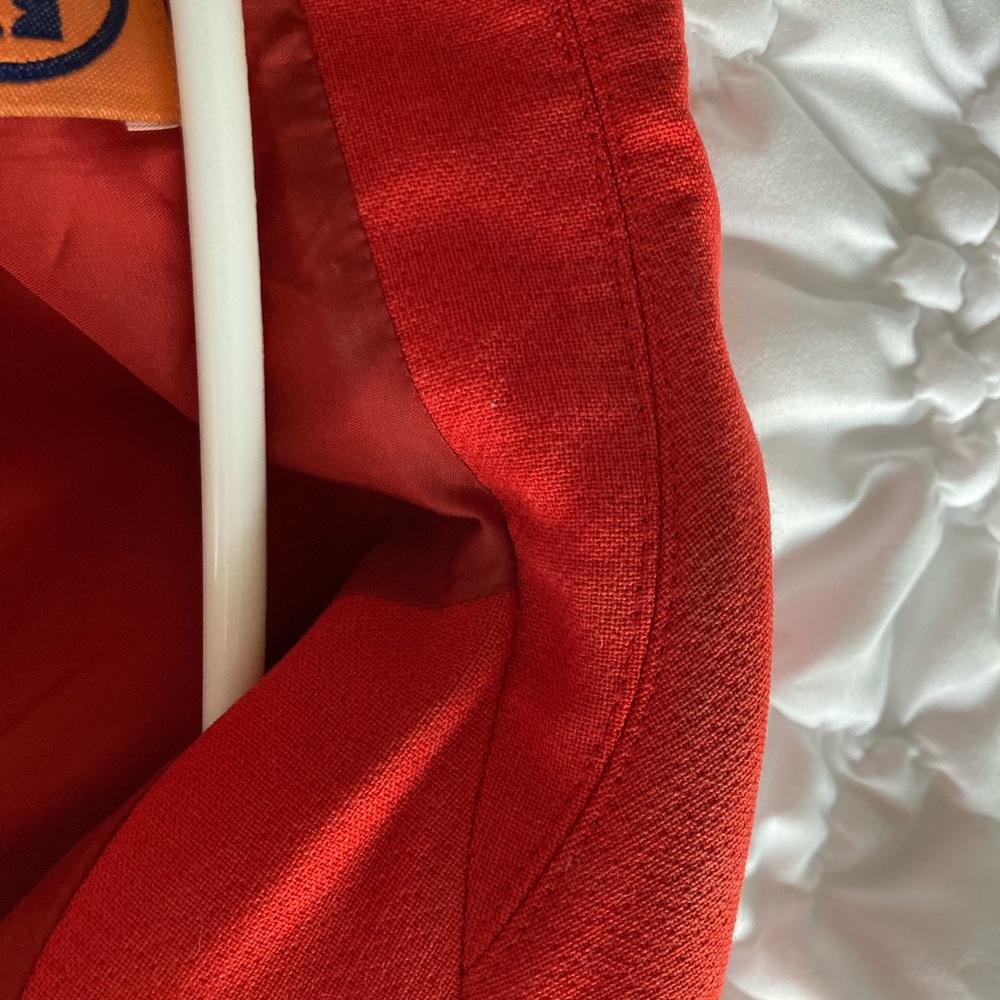 Tory Burch vintage Vibrant chic timeless bold Red Trench Coat - Picture 11 of 12